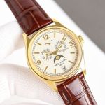 Patek Philippe Complications 39mm Cal.324 Movement Waterproof 30m Brown Leather Strap Watch